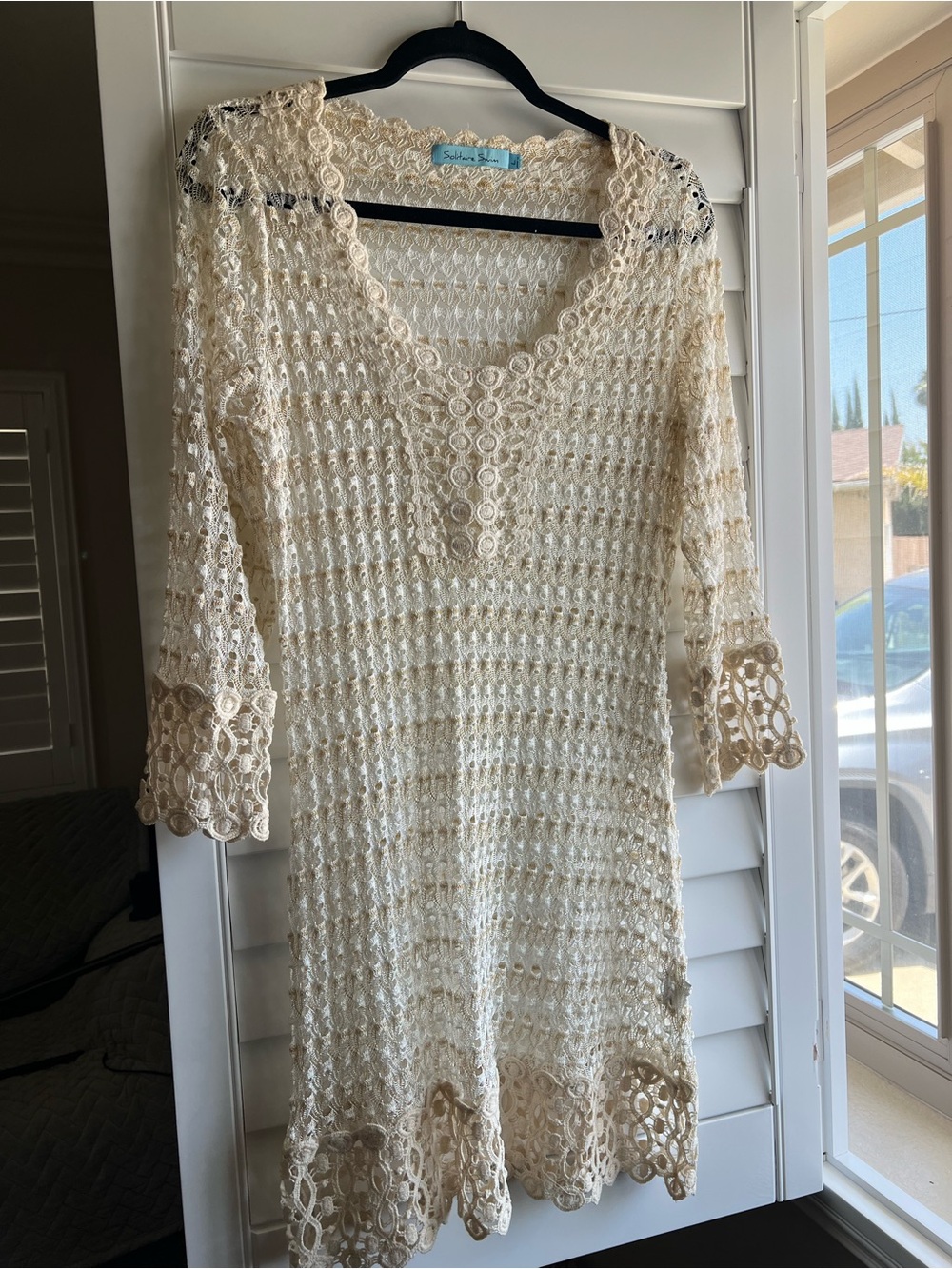 Crochet Tunic bathing suit cover up in Cream
Like new 
Smoke free home